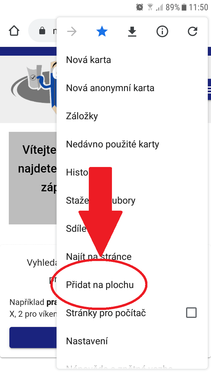 Krok 2 jak přidat Mujtiket.cz